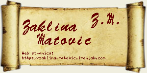Žaklina Matović vizit kartica